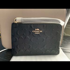 Coach Corner Zip Wristlet in Signature Leather